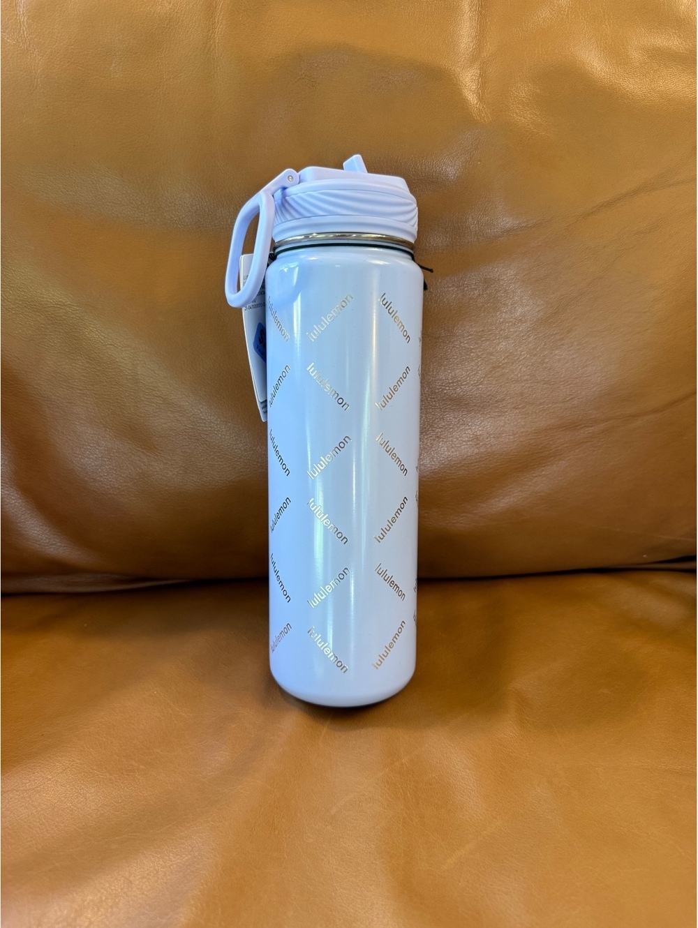 NWT Lululemon Back To Life Sport Bottle 24oz w Straw Serene Blue Silver
